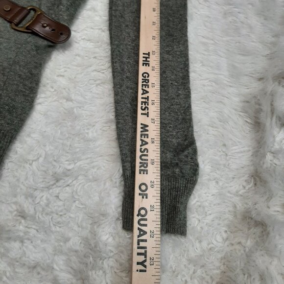 Lauren Ralph Lauren Mayda Wrap Sweater Women's Green Buckle Wool Blend Sweater - Picture 5 of 9